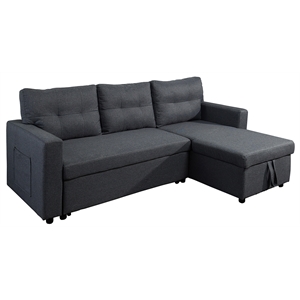 bowery hill contemporary 86 inch reversible sleeper sectional
