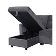 Bowery Hill Gray Velvet Reversible Sleeper Sectional Sofa with Storage Chaise