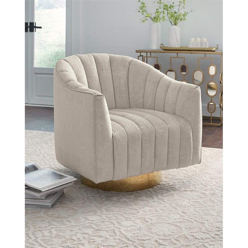 Bowery Hill Contemporary Pearl Swivel Accent Chair
