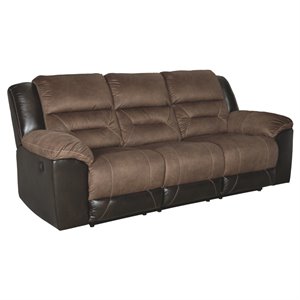 bowery hill contemporary reclining sofa in chestnut