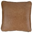 Bowery Hill Modern Faux Leather Caramel Pillow