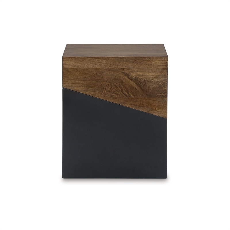 Bowery Hill Brown and Gunmetal Accent Table