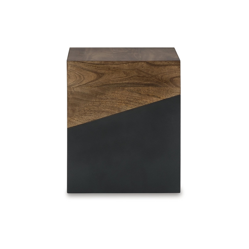 Bowery Hill Brown and Gunmetal Accent Table