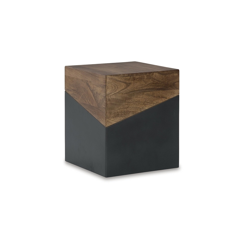 Bowery Hill Brown and Gunmetal Accent Table