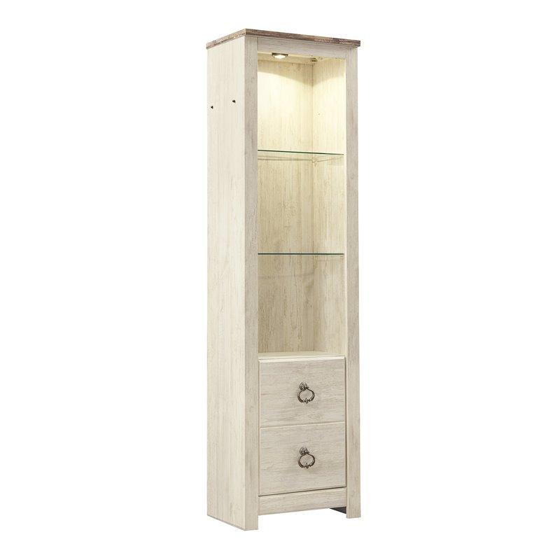 Bowery Hill Entertainment Pier in Whitewash Over Replicated Oak Grain