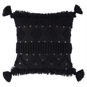 bowery hill modern pillow in black and gold