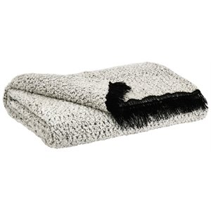Bowery Hill Hanwoven Throw in Black and White