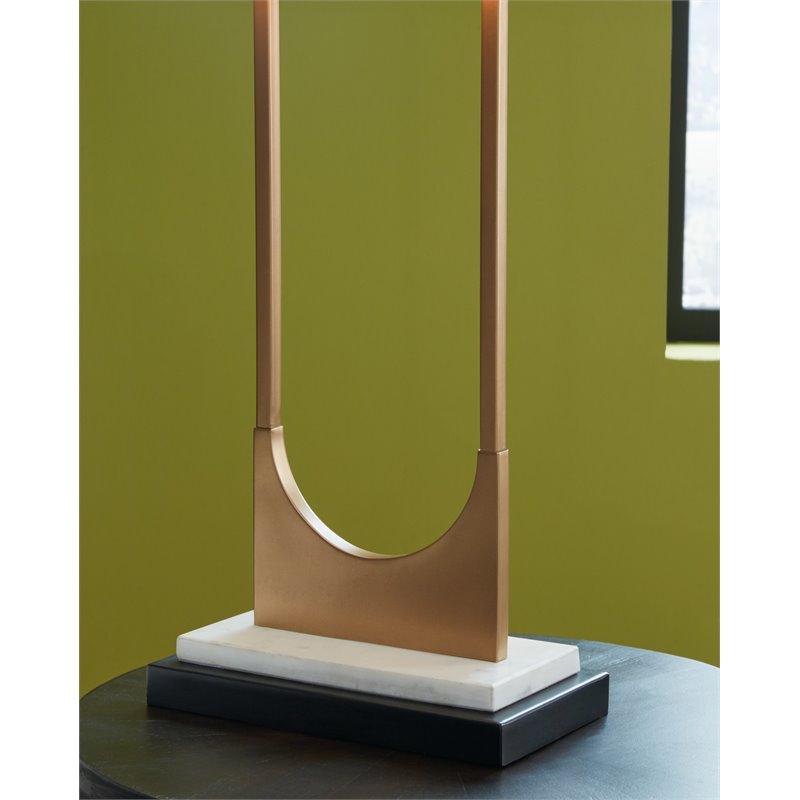 Bowery Hill Single Metal Table Lamp in Brass/Black