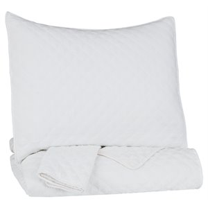 bowery hill king microfiber coverlet set in white