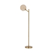 Bowery Hill Single Metal Floor Lamp in Gold & Amber