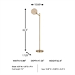 Bowery Hill Single Metal Floor Lamp in Gold & Amber