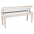 Bowery Hill Wood Storage Bench in White & Light Brown