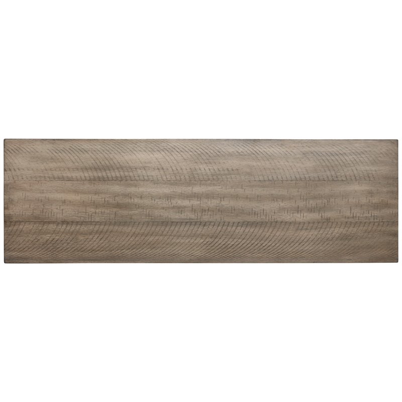 Bowery Hill Wood Storage Bench in White & Light Brown