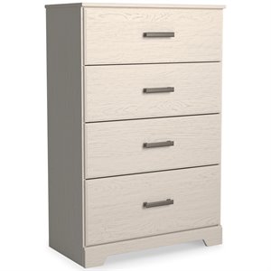 bowery hill four drawer engineered wood chest in white