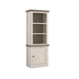 Bowery Hill Right Wood Pier Cabinet in White Wash & Gray
