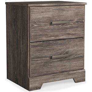 bowery hill two drawer engineered wood night stand in gray