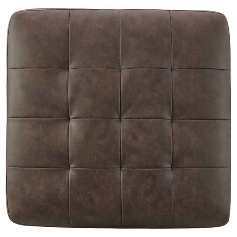 Bowery Hill Oversized Polyurethane Accent Ottoman in Walnut