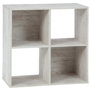 bowery hill four cubeengineered wood  organizer in off white
