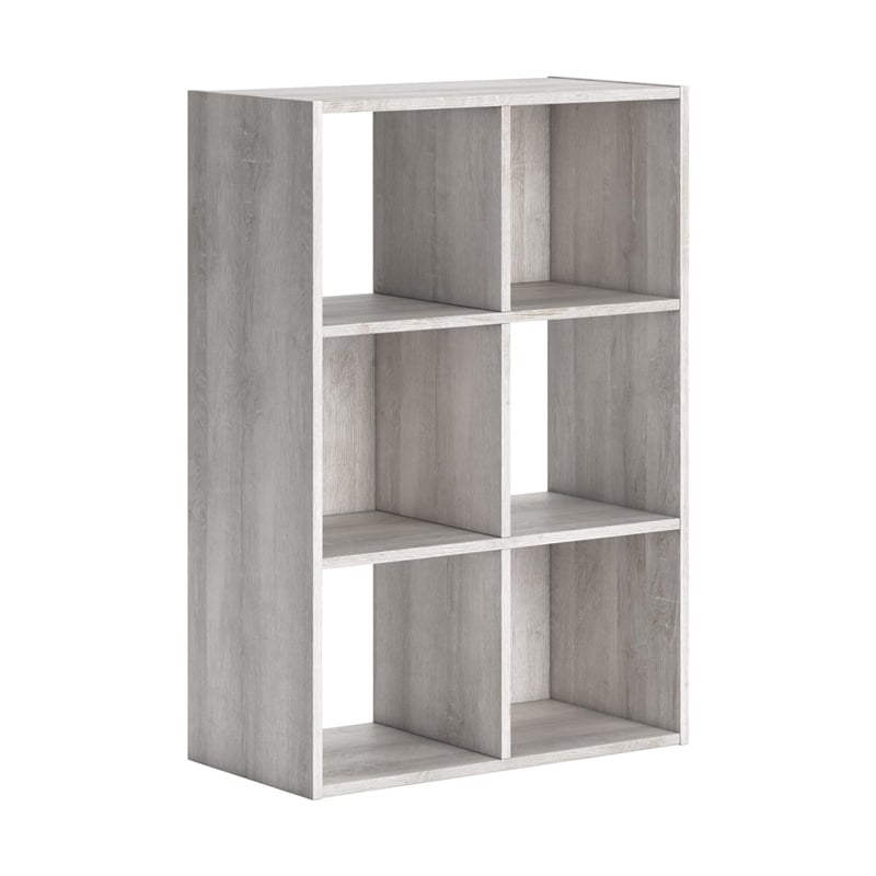 Bowery Hill Six Cube Engineered Wood Organizer in White Wash