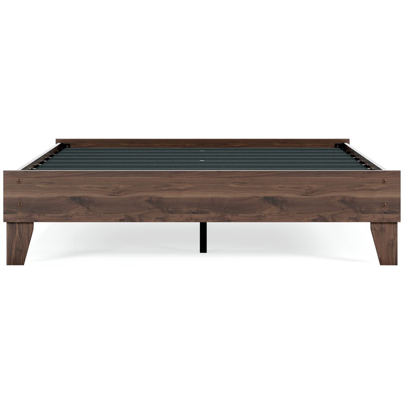Bowery Hill Queen Engineered Wood Platform Bed in Mocha Brown