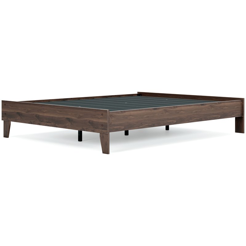 Bowery Hill Queen Engineered Wood Platform Bed in Mocha Brown