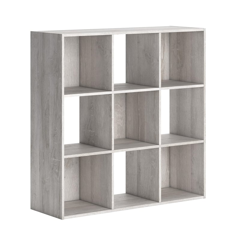 Bowery Hill Nine Cube Engineered Wood Organizer in White Wash