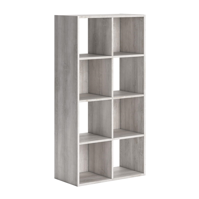 Bowery Hill Eight Cube Engineered Wood Organizer in White Wash