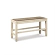 Bowery Hill Single Wood Counter Bench in Antique White & Brown