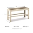 Bowery Hill Single Wood Counter Bench in Antique White & Brown