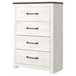 Bowery Hill Four Drawer Engineered Wood Chest in Gray and White