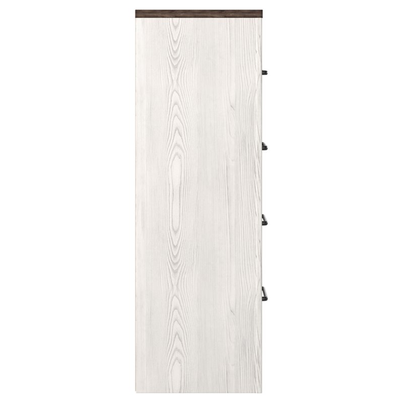 Bowery Hill Four Drawer Engineered Wood Chest in Gray and White