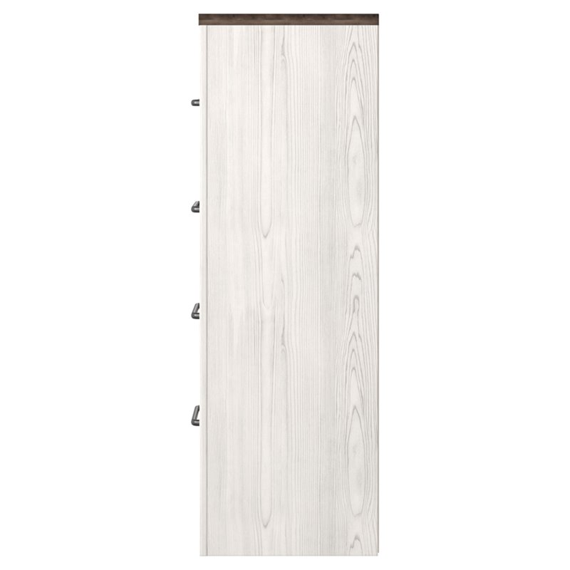 Bowery Hill Four Drawer Engineered Wood Chest in Gray and White