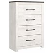 Bowery Hill Four Drawer Engineered Wood Chest in Gray and White