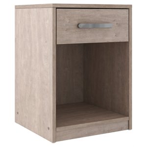 bowery hill gray one drawer engineered wood night stand in gray