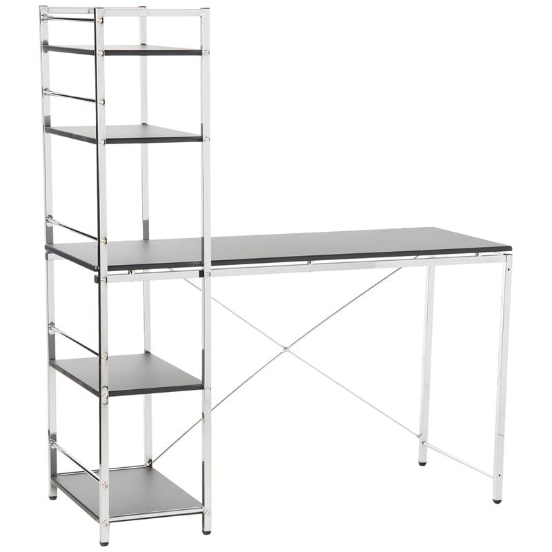 Bowery Hill Computer Desk in Black and Chrome