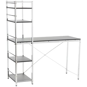 Bowery Hill Computer Desk in Black and Chrome