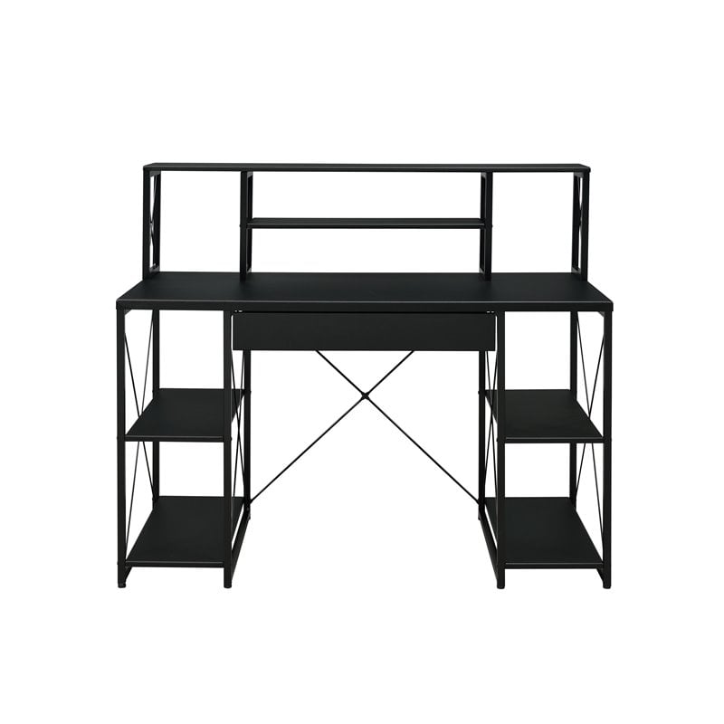 Bowery Hill Rectangular Table Top Desk in Black
