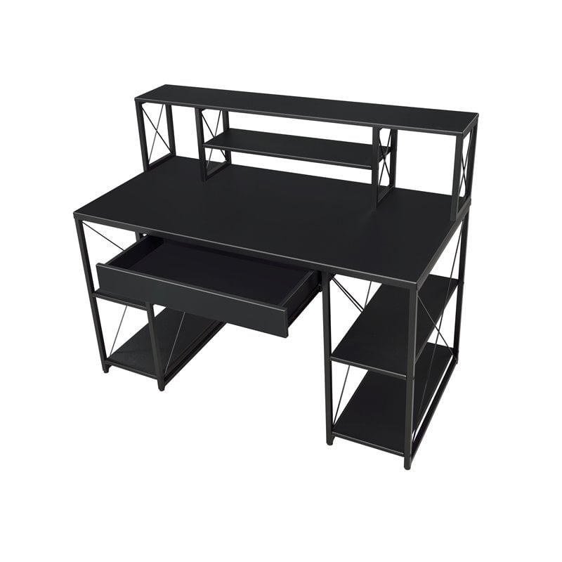 Bowery Hill Rectangular Table Top Desk in Black