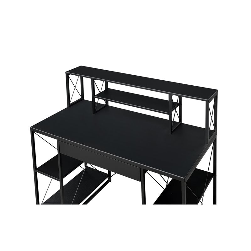 Bowery Hill Rectangular Table Top Desk in Black