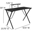 Bowery Hill 2 Piece Gaming Desk Set with Monitor Stand in Black and Red