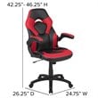 Bowery Hill 2 Piece Gaming Desk Set with Monitor Stand in Black and Red