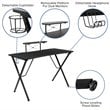 Bowery Hill 2 Piece Gaming Desk Set with Monitor Stand in Black and Gray