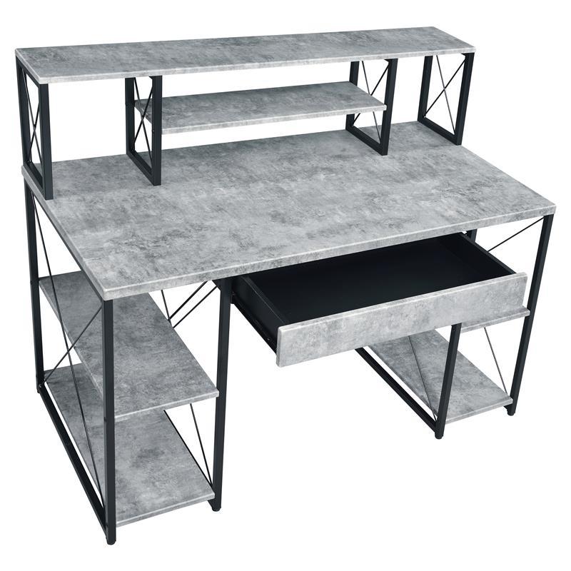 Bowery Hill Contemporary Wood Rectangular Table Top Desk in Black