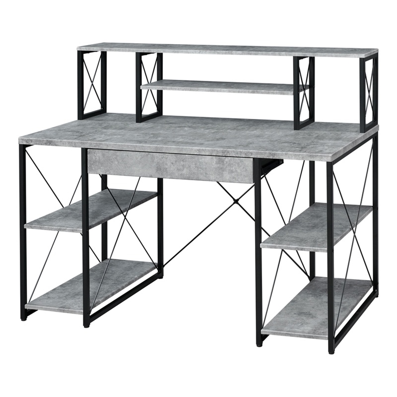 Bowery Hill Contemporary Wood Rectangular Table Top Desk in Black