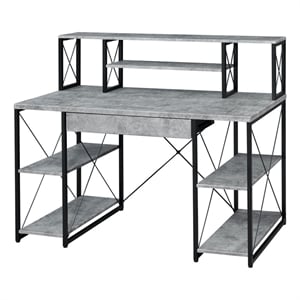 Bowery Hill Contemporary Wood Rectangular Table Top Desk in Black