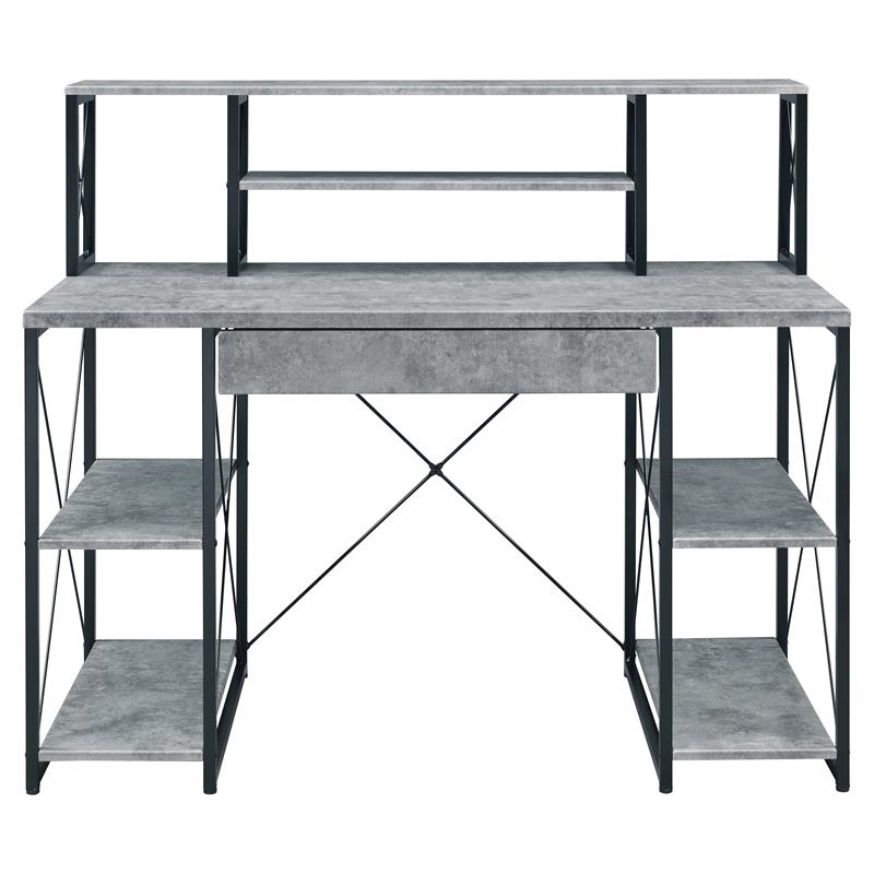 Bowery Hill Contemporary Wood Rectangular Table Top Desk in Black