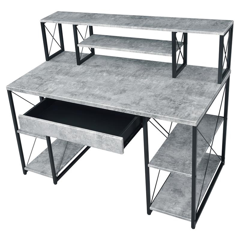 Bowery Hill Contemporary Wood Rectangular Table Top Desk in Black