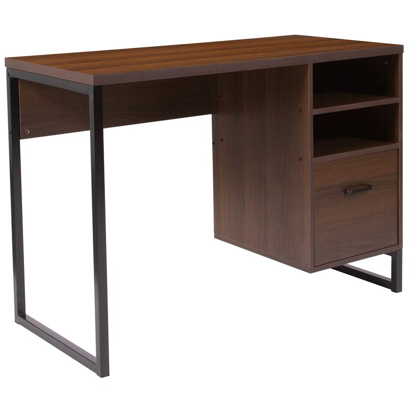 Bowery Hill Computer Desk in Rustic Wood Grain