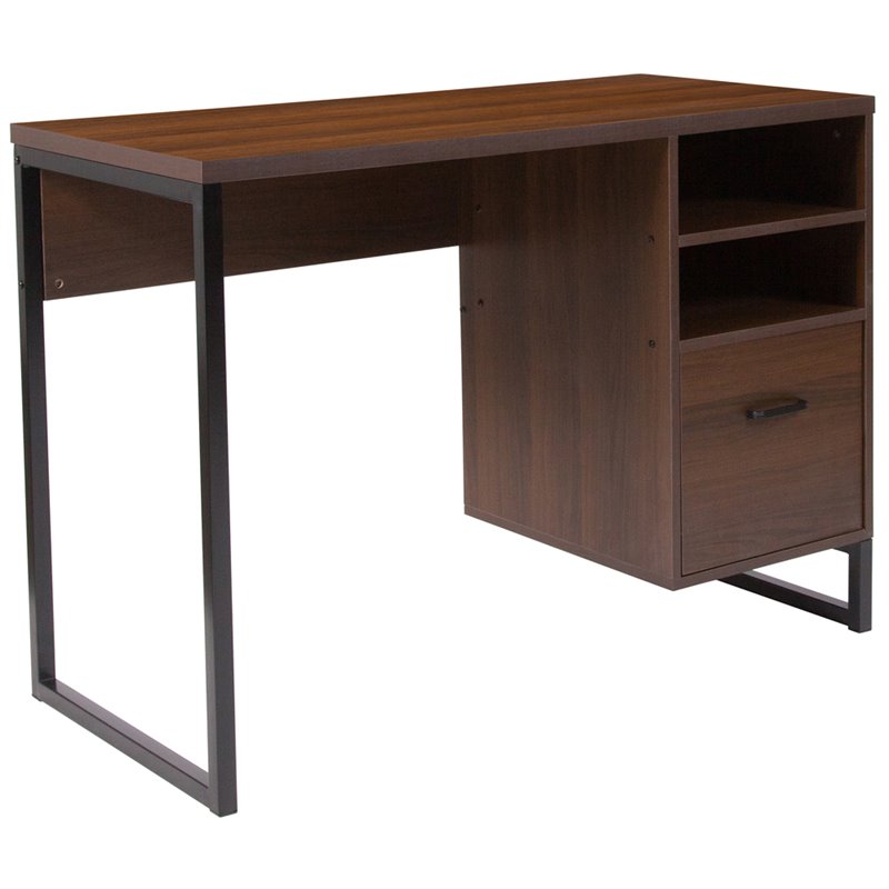 Bowery Hill Computer Desk in Rustic Wood Grain