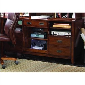 bowery hill open credenza in rich medium brown